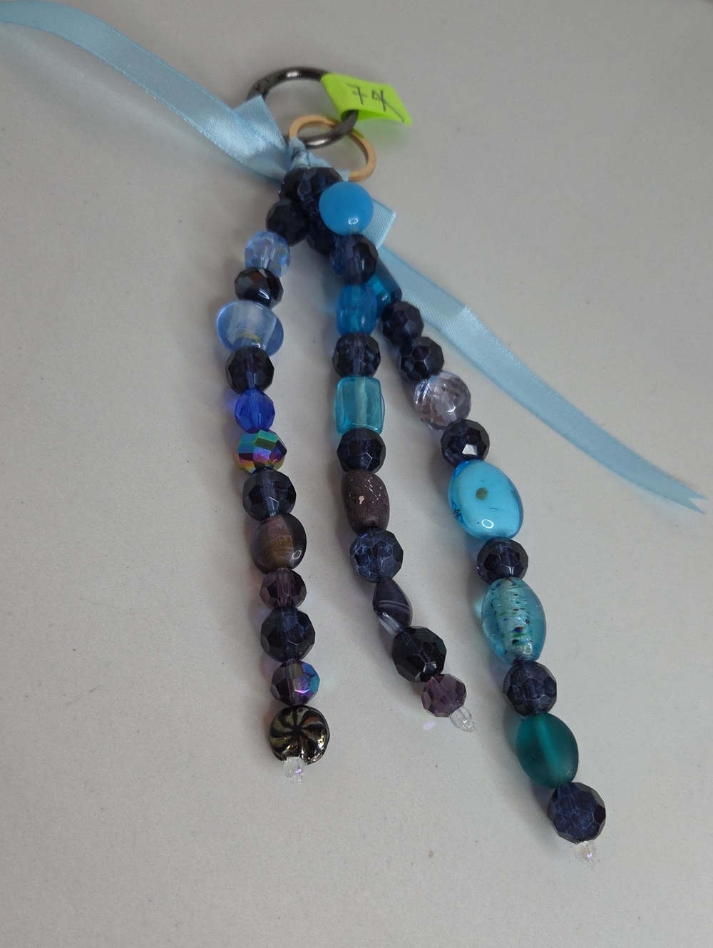 74 - Beaded Tassel Bag Charm - Blue Multi
